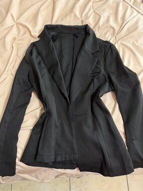 SHEIN Black Women's Single-Button Tailored Blazer